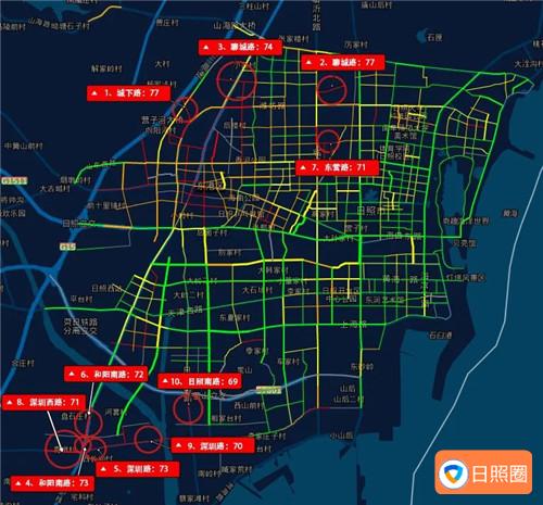 3月14日至3月20日】日照市城市道路扬尘走航监测数据发布配图