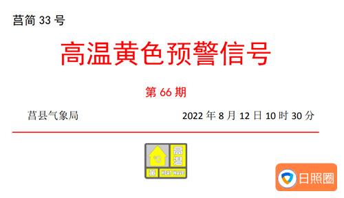 37℃+！莒县发布高温黄色预警信号！